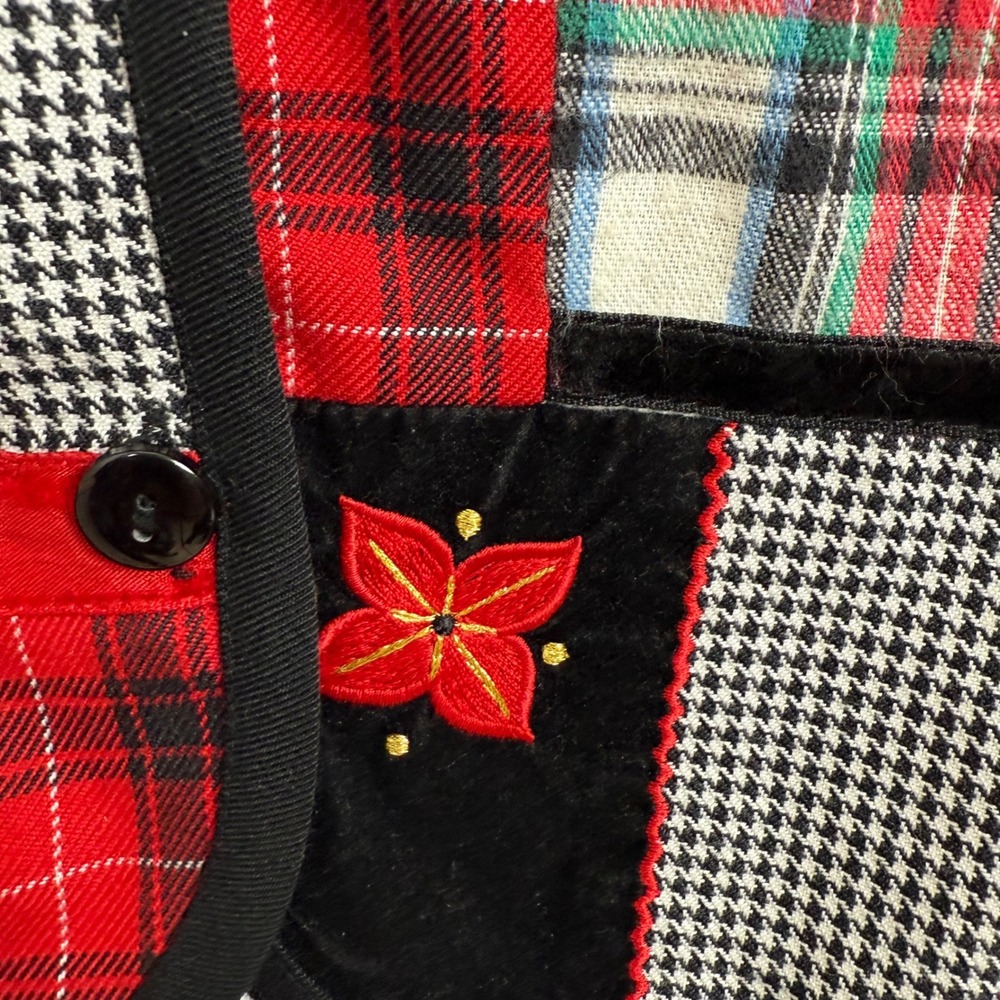 Vtg Koret Patchwork Vest L Plaid Houndstooth Cabi… - image 4